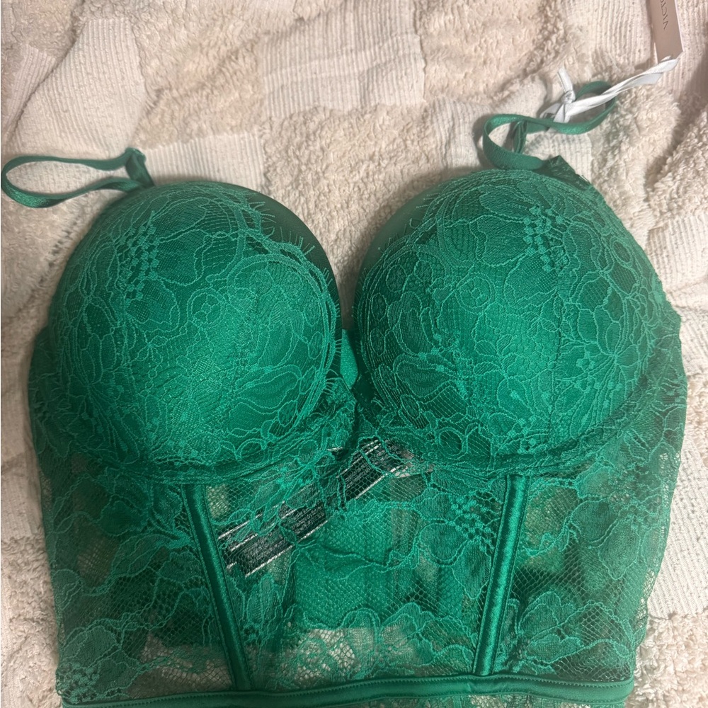Victoria's Secret Green Lace Bustier